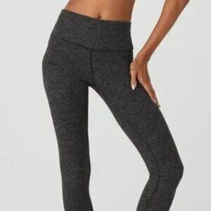 Alo Yoga Alosoft High-Waist 7/8 Highlight Legging in Dark Heather Grey Size XXS